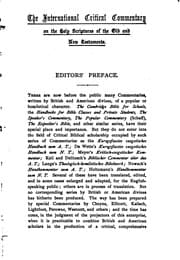 Tapa de The International Critical Commentary on the Holy Scriptures of the Old and New Testaments
