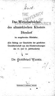 Tapa de Das wirtschaftsleben des altmärkischen klosters Diesdorf im ausgehenden mittelalter