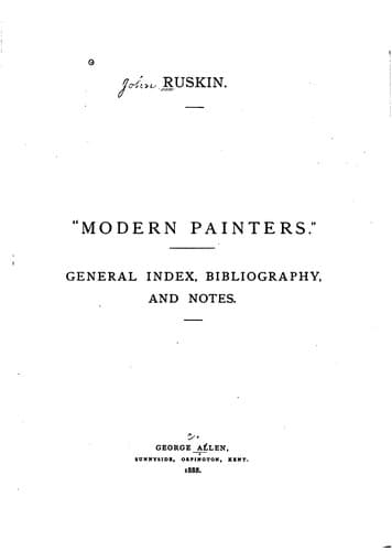 Tapa de Modern Painters. General Index, Bibliography, and Notes