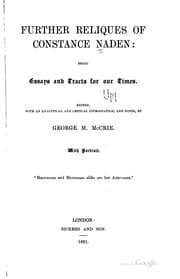 Tapa de Further Reliques of Constance Naden: Being Essays and Tracts for Our Times