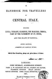 Tapa de Handbook for travellers in central Italy [by O. Blewitt].