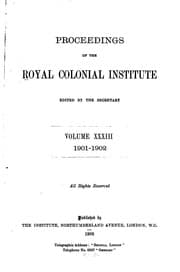 Tapa de Proceedings of the Royal Colonial Institute