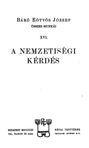 Tapa de A nemzetiségi kérdés