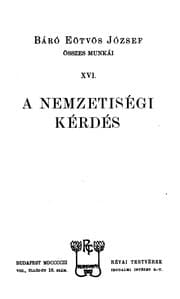 Tapa de A nemzetiségi kérdés