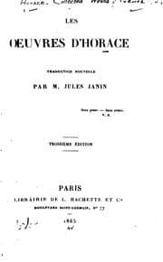 Tapa de Les oeuvres d'Horace