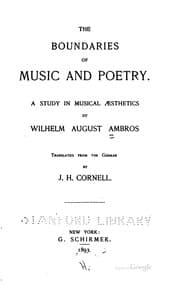 Tapa de The Boundaries of Music and Poetry: A Study in Musical Aesthetics