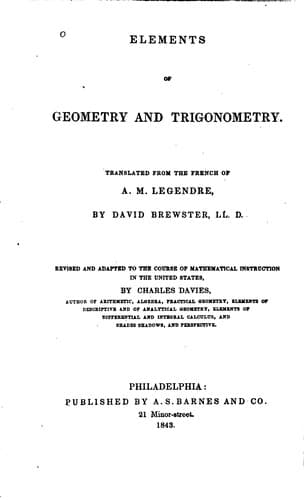 Tapa de Elements of Geometry and Trigonometry
