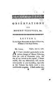 Tapa de Observations on Mount Vesuvius, Mount Etna, and other volcanos