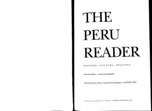 Tapa de The Peru reader