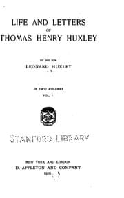 Tapa de Life and Letters of Thomas Henry Huxley