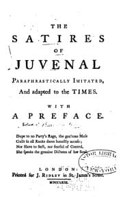 Tapa de The Satires of Juvenal Paraphrastically Imitated, and Adapted to the Times: Paraphrastically ...
