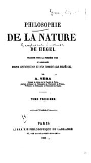 Tapa de Philosophie de la nature de Hegel