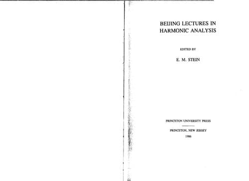 Tapa de Beijing lectures in harmonic analysis