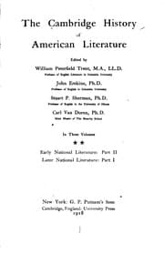 Tapa de The Cambridge history of American literature