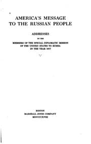 Tapa de America's Message to the Russian People: Addresses by the Members of the ...