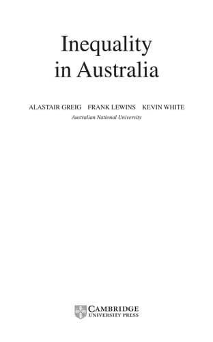 Tapa de Inequality in Australia
