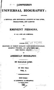 Tapa de Lempriere's Universal Biography: Containing a Critical and Historical ...