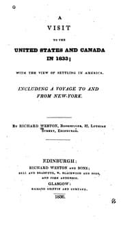 Tapa de A Visit to the United States and Canada in 1833: With the View of Settling in America. Including ...