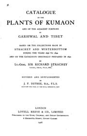 Tapa de Catalogue of the Plants of Kumaon and of the Adjacent Portions Garhwal and ...