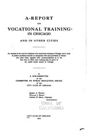 Tapa de A Report on Vocational Training in Chicago and in Other Cities: An Analysis ...