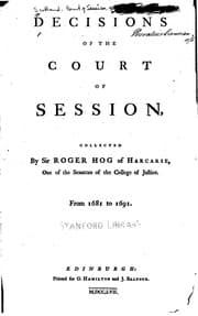 Tapa de Decisions of the Court of Session: From 1681 to 1691