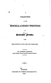 Tapa de A Collection of the Miscellaneous Writings of Professor Frisbie: With Some ...