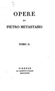 Tapa de Opere di Pietro Metastasio