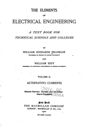 Tapa de The elements of electrical engineering
