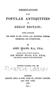 Tapa de Observations on the popular antiquities of Great Britain