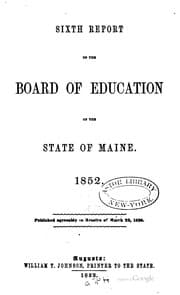 Tapa de Report of the Board of Education of the State of Maine, 1st-6th