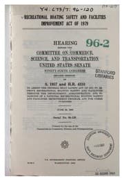 Tapa de Recreational Boating Safety and Facilities Improvement Act of 1979: Hearing ...