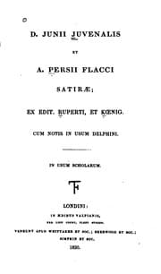 Tapa de D. Junii Juvenalis et A. Persii Flacci Satirae