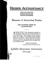 Tapa de Higher Accountancy: Principles, Practice and Procedure. Elements of ...