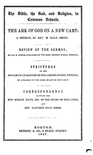 Tapa de The Bible, the Rod, and Religion, in Common Schools