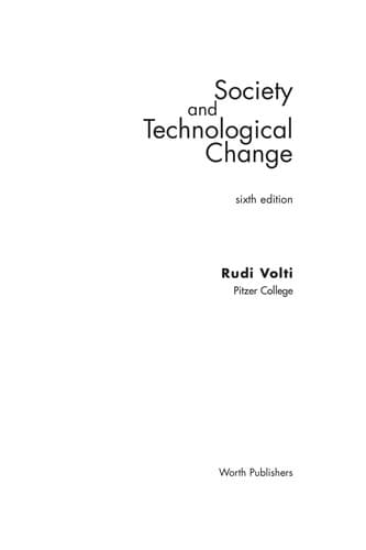 Tapa de Society and technological change