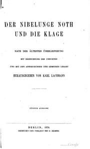 Tapa de Der Nibelunge noth und Die klage