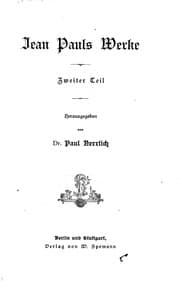 Tapa de Jean Pauls Werke