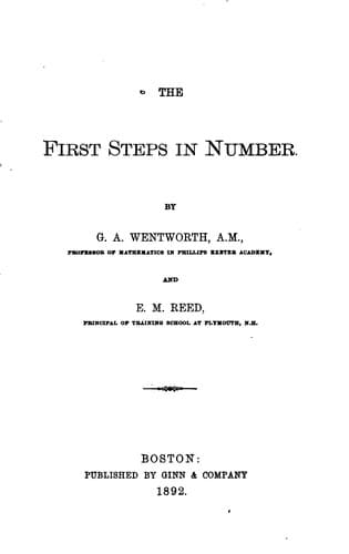 Tapa de The First Steps in Number: A Primary Arithmetic