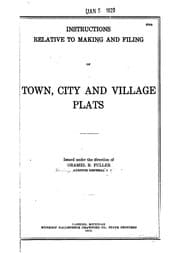 Tapa de Instructions Relative to Making & Filing of Town, City & Village Plats
