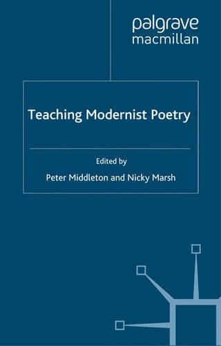 Tapa de Teaching modernist poetry