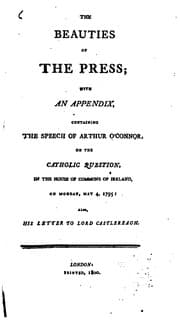Tapa de The Beauties of the Press: With an Appendix Containing the Speech of Arthur ...