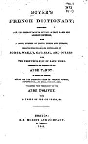 Tapa de Boyer's French Dictionary: Comprising All the Improvements of the Latest ...