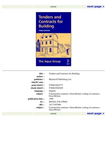 Tapa de Tenders and contracts for building