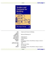 Tapa de Tenders and contracts for building