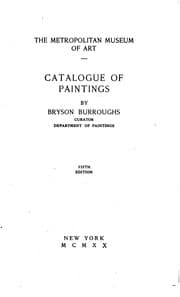 Tapa de Catalogue of Paintings