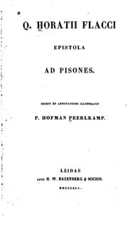 Tapa de Q. Horatii Flacci Epistola ad Pisones