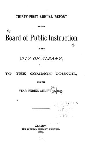 Tapa de Proceedings of the Board of Education of the City of Albany