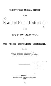 Tapa de Proceedings of the Board of Education of the City of Albany