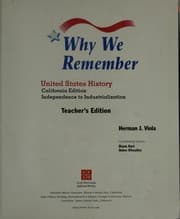 Tapa de Why We Remember United States History American Revolution to 1914 (Teacher's Ed.)