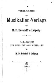 Tapa de Verzeichniss des Musikalien-verlags von m. P. Belaieff in Leipzig